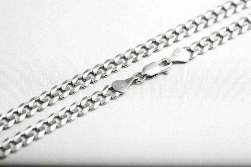 5mm 925 Sterling Silver Filled Cuban Link Chain Necklace 50cm