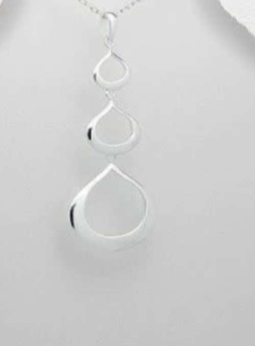 Stunning Drop Hook SOLID 925 Sterling Silver Necklace & Earrings Set INCLUDING Chain.