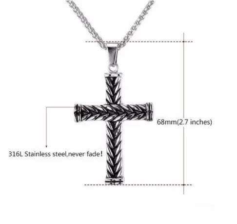 316L Stainless Steel Vintage Cross Pendant (Chain Not Included)