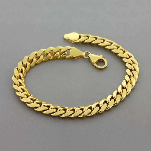 10mm  Unisex Stainless Steel Gold Filled  Cuban Link  Chain Bracelet 22cm