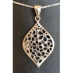 Gorgeous SOLID 925 Sterling Silver Flower Pendant