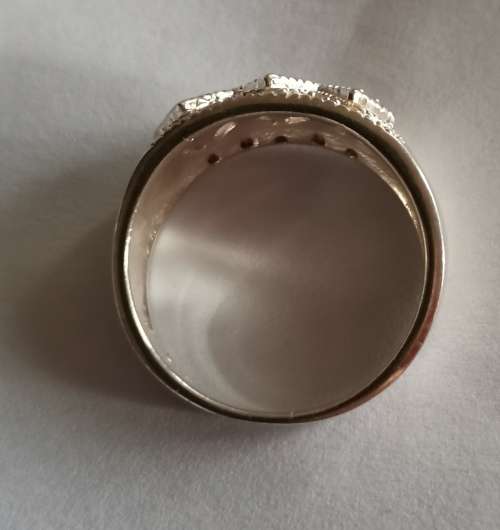 Gorgeous Marcasite & CZ Solid 925 Sterling Silver Ring  Sz 8