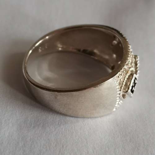 Gorgeous Marcasite & CZ Solid 925 Sterling Silver Ring  Sz 8