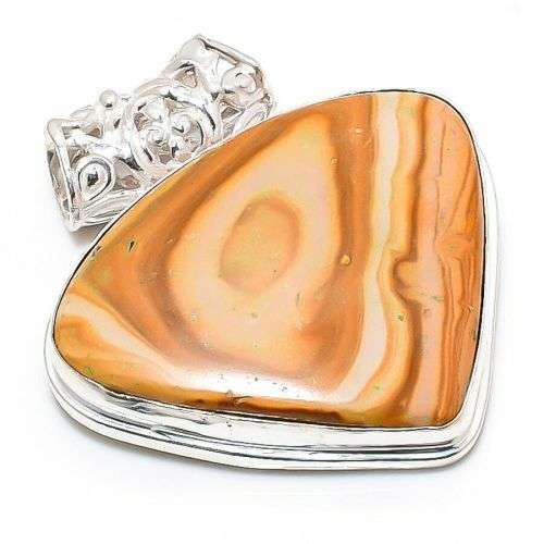 Picture Jasper Gemstone Handmade Silver Pendant 1.77`