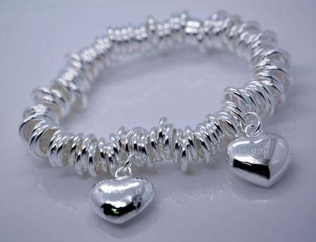 Cool Double Heart Links of London Sterling Silver Bracelet