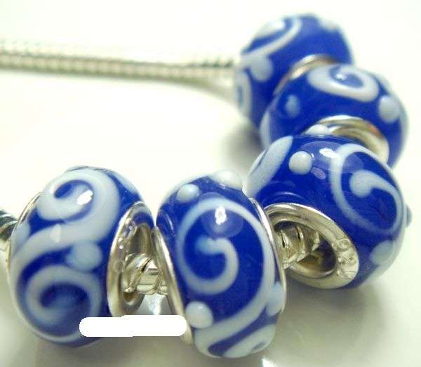 5PCS 925 SILVER MURAN GLASS BEADS FITS PANDO CHARM BRACELET