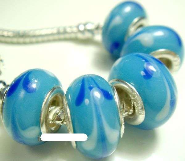 5PCS 925 SILVER MURAN GLASS BEADS FITS PANDO CHARM BRACELET