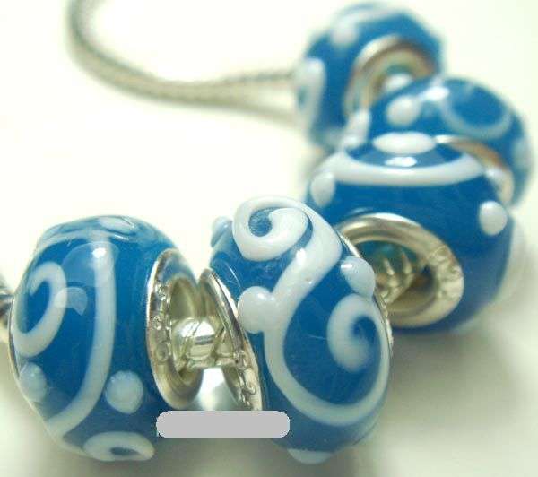 5PCS 925 SILVER MURAN GLASS BEADS FITS PANDO CHARM BRACELET