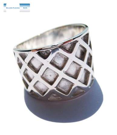 Stunning Handmade Wide Coil Weave  Bali 925 Sterling Silver Ring Size 7