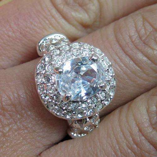 WEDDING OVAL CUT WHITE TOPAZ 925 STERLING SILVER ring 7