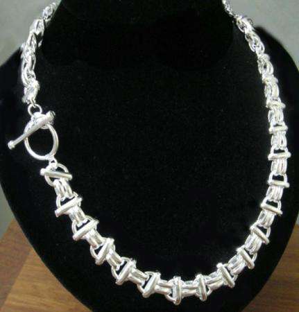 Gorgeous Flat Links Necklace,925 Sterling Silver