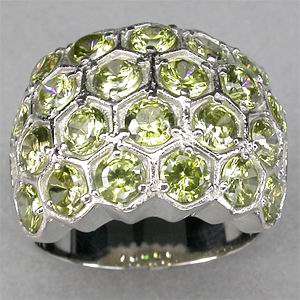 TOP FOREST GREEN CUBIC ZIRCONIA SOLID 925 STERLING SILVER RING SZ 7