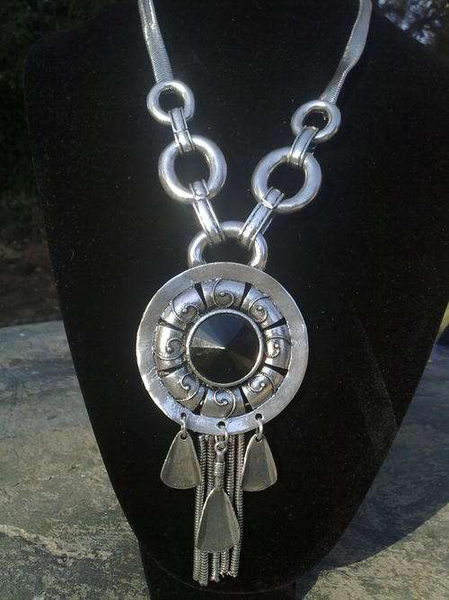 STUNNING CHUNKY  TIBETAN SILVER  NECKLACE