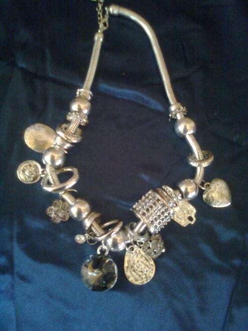 Stunning Chunky Tibetan Silver Charms  Necklace