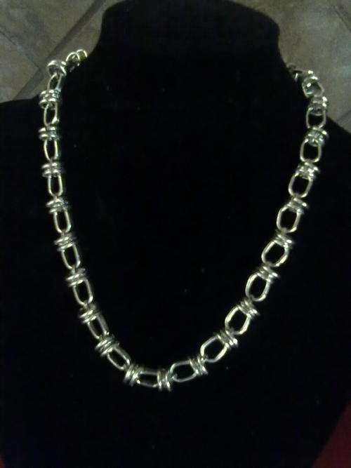 UNISEX TIBETAN  SILVER LINKS & RINGS  NECKLACE