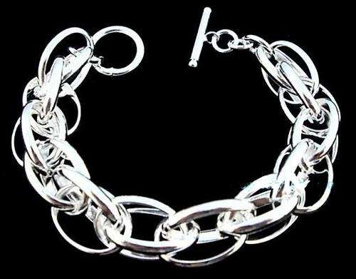 Lovely 925 Sterling Silver 15mm Basket Bracelet