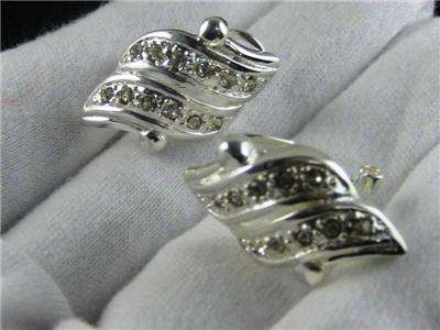 STUNNING SILVER HELICOIT DIAMOND EARRINGS