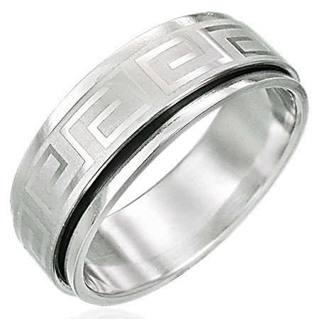 6 X MEN'S ASSORTED STYLES  STAINLESS STEEL SPINNER RINGS