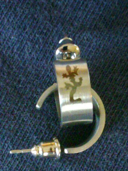 STAINLESS STEEL  GHECKO MEN'S HUGGIES EARRINGS