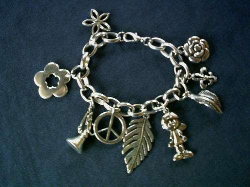 STUNNING TIBETAN SILVER  CHARMS BRACELET