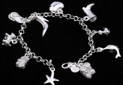 ***LAST ONE***Gorgeous White Silver Shoes Animal Dolphin Charm Chain Bracelet
