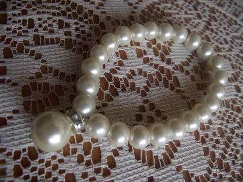LOVELY VINTORIO COLLECTION FEAUX PEARLS & CZ STRETCH  BRACELET