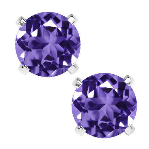 1.00 (.50ct each)Ct Purple Amethyst 925 Sterling Silver Stud Earrings