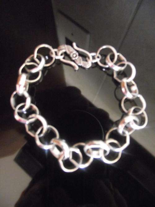 STUNNING VINTORIO COLLECTION UNISEX  TIBETAN SILVER 12MM  ROLO CHAIN BRACELET