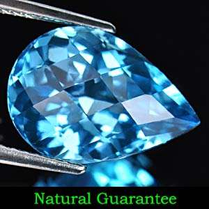 7.58 Clean Pear Checkerboard Natural Swiss Blue Topaz