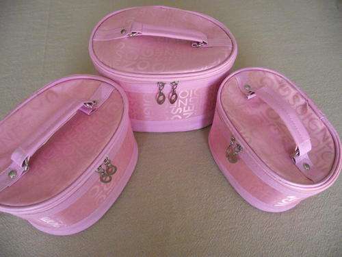 3 Piece Pink Vanity, Make up, Toiletry Bags Set