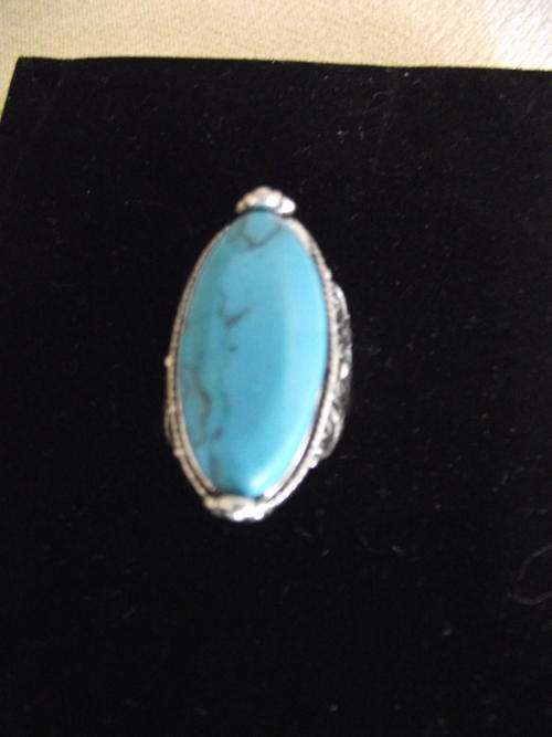 GORGEOUS TIBETAN SILVER TURQUOISE  RING #7