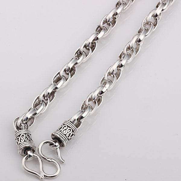 STUNNING  SILVER DOUBLE LINKED CHAIN NECKLACE