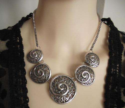 Lovely  Silver Swirls Necklace