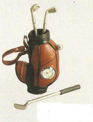 Golf Bag Pen gift Set With Watch