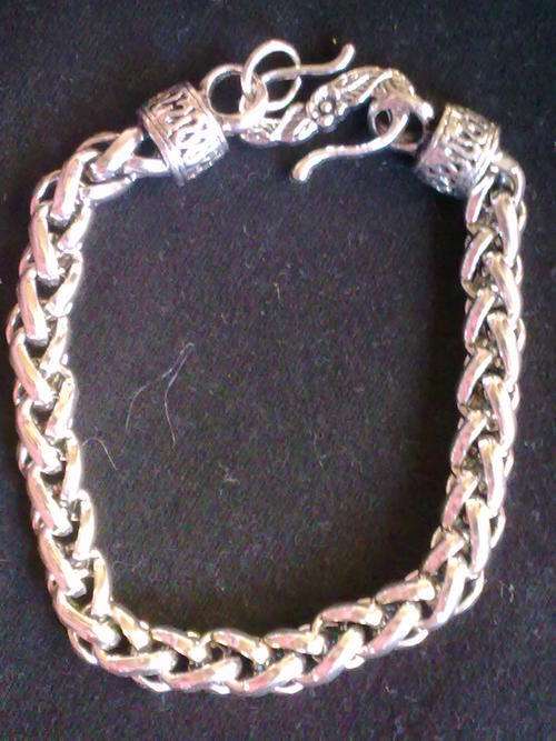 Unisex Tibetan  Silver 10mm weave Bracelet With Lobster Clasp