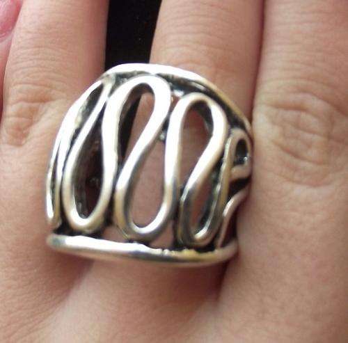 GORGEOUS TIBETAN SILVER  DOME RING  # 9