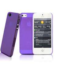 I Phone 5/ 5s Frosted Clear  Cover - Purple