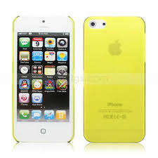 I Phone 5/ 5s Frosted Clear  Cover - Yellow