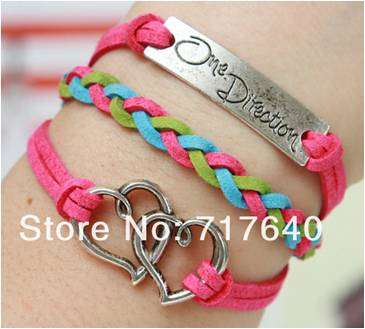 Pink One Direction Leather Bracelet