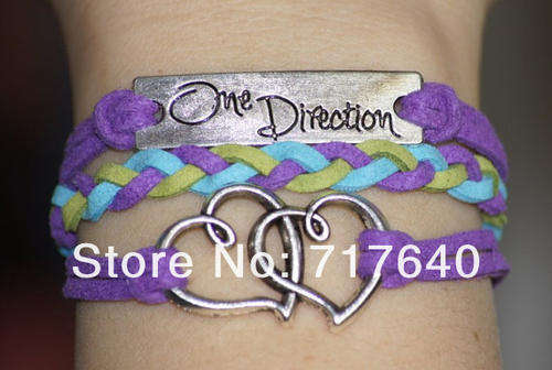 One Direction Purple Leather Bracelet