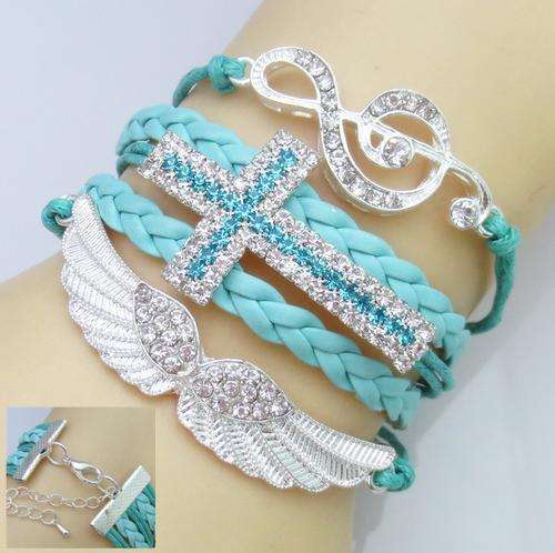 NEW!! Diamante Infinity Leather Bracelet