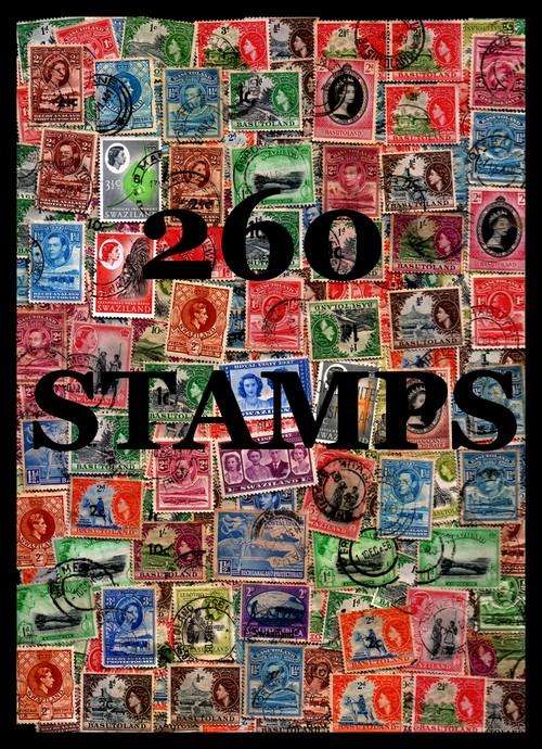 Bechuanaland, Basutoland & Swaziland - 260 stamp lot  - All Pre 1961