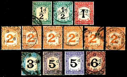 TRANSVAAL Postage Due selection _ HIGH CV - over R1000