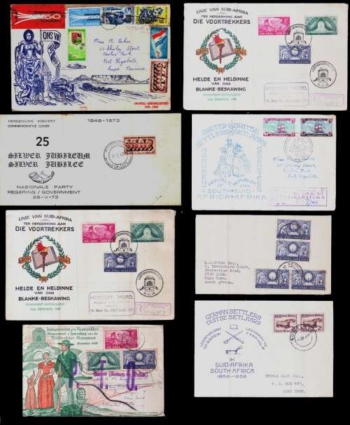 Union of South Africa  First Day Covers 8x Voortrekkers - English ,German Settlers & National Party