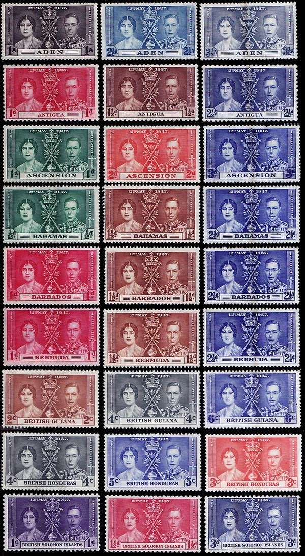VERY LATE LISTING - 46  Colonial Countries - SOLD AS ONE LOT - ALL MINT Coronation of KGVI -1937