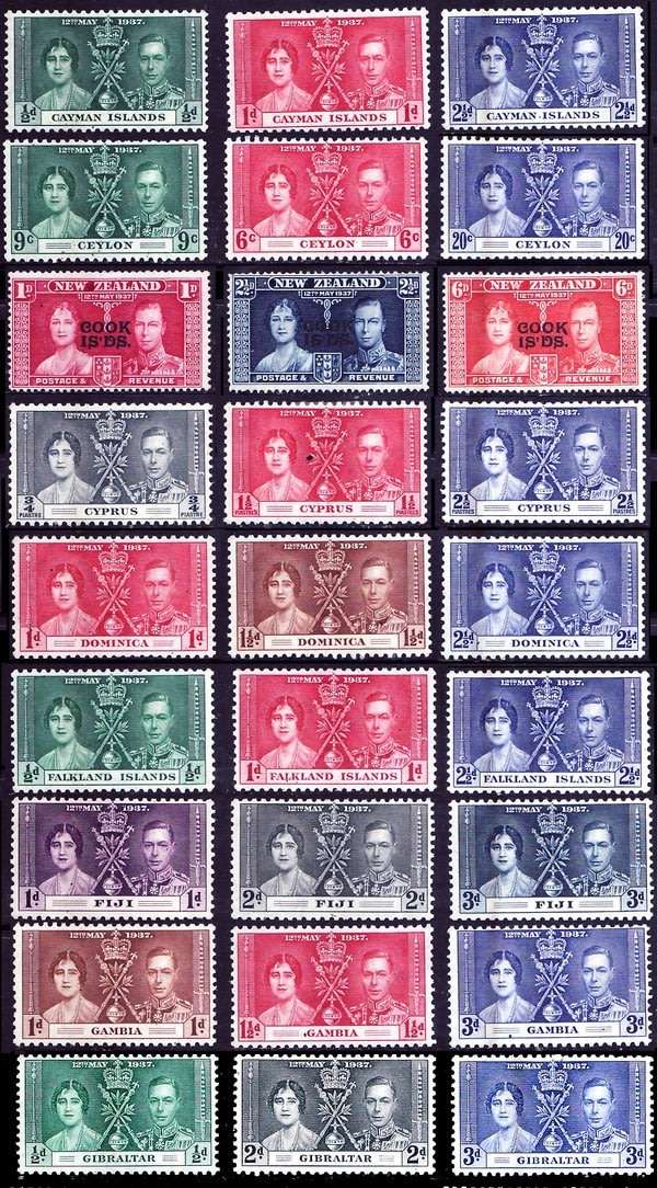 VERY LATE LISTING - 46  Colonial Countries - SOLD AS ONE LOT - ALL MINT Coronation of KGVI -1937