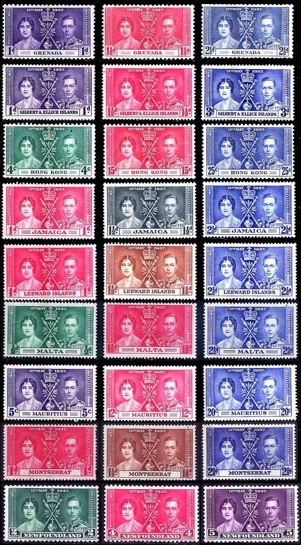 VERY LATE LISTING - 46  Colonial Countries - SOLD AS ONE LOT - ALL MINT Coronation of KGVI -1937