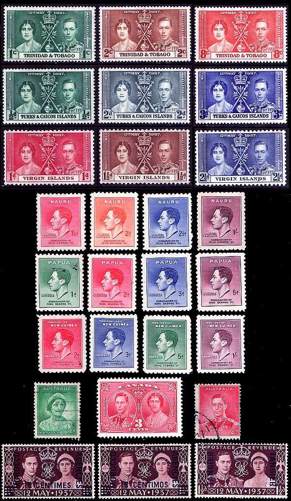 VERY LATE LISTING - 46  Colonial Countries - SOLD AS ONE LOT - ALL MINT Coronation of KGVI -1937