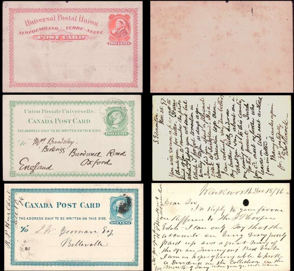CANADA - 3x Scarce & Fascinating Victorian Postcards
