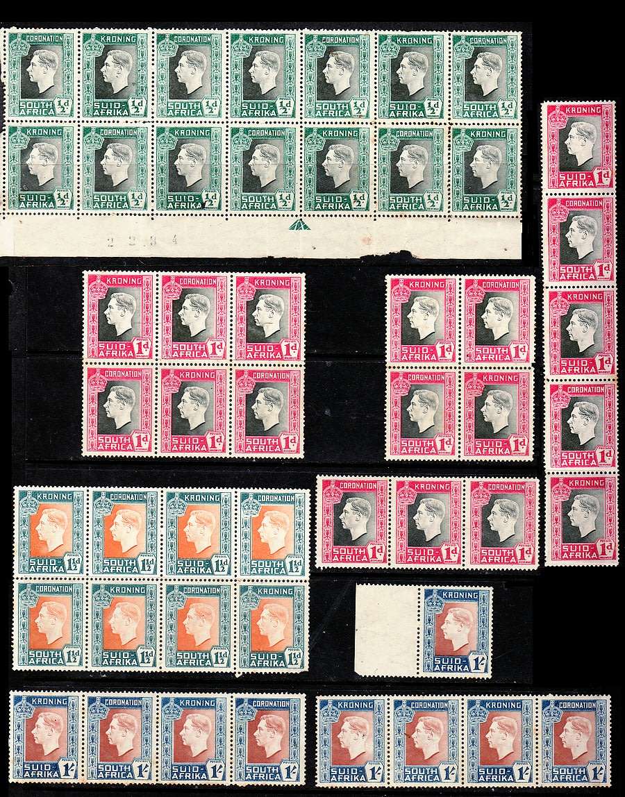 Union of South Africa 1937 MINT KG VI Coronation in all Denominations - ALL MULTIPLES